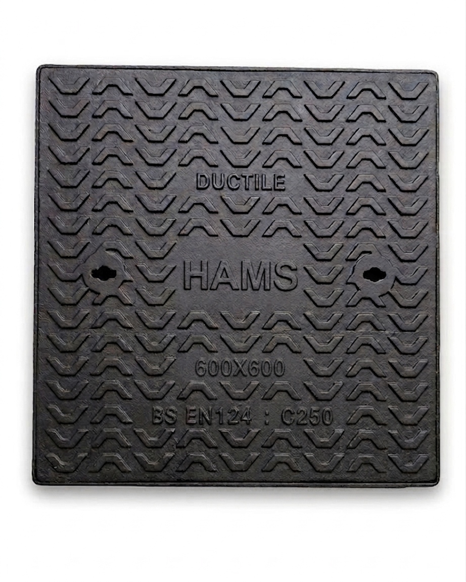 C250: 600mm x 600mm Clear open Double seal Ductile-iron Manhole cover with frame - 250Kn (25 Tonne) — HAMS ENGINEERING (PVT) LTD